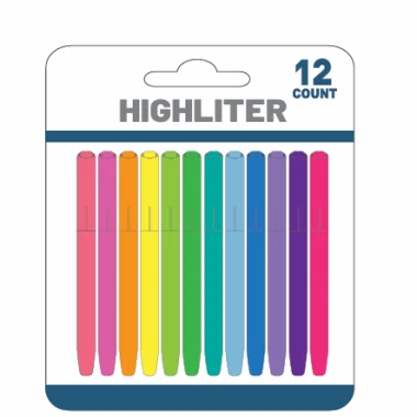 12 Xim Highlighter Cwj mem teeb